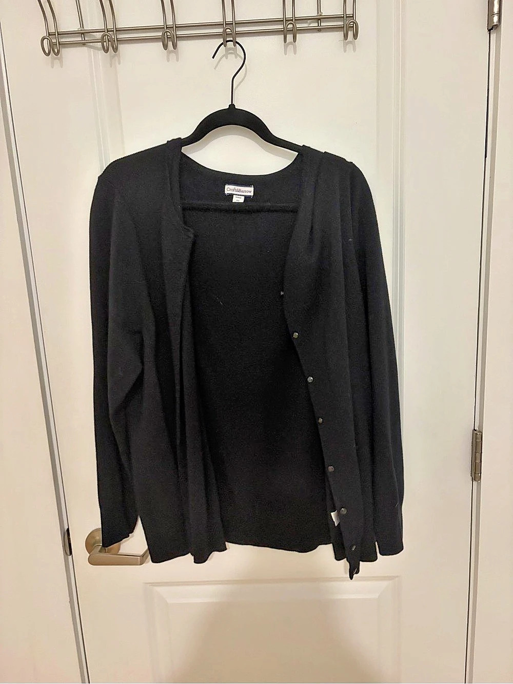 Croft&Barrow Women's Black Button-Front Cardigan Size 3X